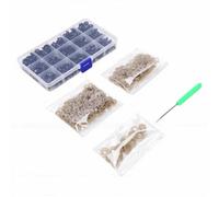 Tnfeeon Ojos de Base Plana de Acrílico para Animales de Ganchillo, Juguetes de Peluche, Varios Tamaños de 5 Mm a 15 Mm con Caja de Almacenamiento, Gancho de Ganchillo, Bloqueo de Seguridad, Kit de
