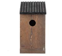Tnfeeon Pajarera Colgante Caja Nido de Pájaros de Madera para Decoración de Jardín Al Aire Libre con Refugio Seguro Textura Transparente Madera de Paulownia 12x12x23,5 Cm