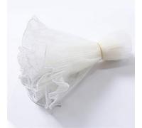 Tnfeeon Papel de Malla para Envolver Flores, Envoltura de Ramo de Encaje Ondulado con Borde de Cuentas de Perlas, Material de Hilo de 3,5 M X 24 Cm, Embalaje Floral con Pliegues Estirables para