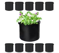 Tnfeeon Paquete de 10 Bolsas de Cultivo de Plantas, Tela No Tejida, Macetas Transpirables de 5 Galones para Cultivar Patatas, Hongos y Verduras Al Aire Libre (10 PCS)