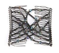 Tnfeeon Peine Elástico Horquilla Elástica con Diseño de Cuentas para Mujeres Accesorio para el Cabello Flexible de Dos Caras Ligero 1.06 Oz Asegure Todo Tipo de Cabello Sin Esfuerzo Elegante Uso