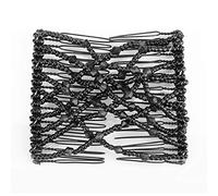 Tnfeeon Peine Mágico para el Cabello, Peine Doble de Plástico Liviano para Bodas y Fiestas, Estilo de Cuentas único para Todo Tipo de Cabello (BLACK)