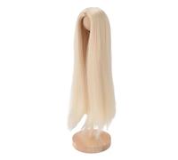 Tnfeeon Peluca de Muñeca Cabello de Seda Largo y Liso de Alta Temperatura para Cabezas de 4 Puntas con Color Burdeos y Mano de Obra Exquisita Se Adapta a una Circunferencia de Cabeza de 7,3 a 8,3