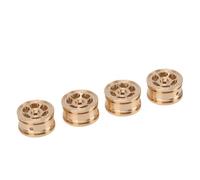Tnfeeon Piezas de Actualización de Latón para Cubo de Rueda RC, 4 Piezas de Cubo de Rueda a Escala 1 30 con 6 Orificios de 0,7 Pulgadas, de Repuesto RC de Latón para SCX30, para Actualización y