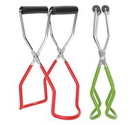 Tnfeeon Pinzas Levantadoras para Tarros de Conserva de Acero Inoxidable, Agarre Recubierto de Vinilo 2 Pack for Tarros de Boca Ancha y Botellas