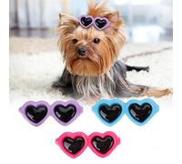 Tnfeeon Pinzas para el Pelo para Mascotas, Lazos con Forma de Gafas para Perros Pequeños y Gatos, Fácil Fijación, Ajuste Seguro, Accesorios de Aseo Festivo, 3 uds. (Un Estilo)