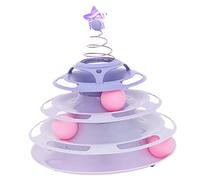 Tnfeeon Plataforma Giratoria Interactiva de Juguete para Gatos, Pista de 3 Niveles para Perseguir Diversión, Diseño Duradero con Base Antideslizante para Gatos, Liviana y Portátil para (Tipo 2)