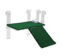 Tnfeeon Plataforma Muelle Colgante Acrílico Antideslizante Ajustable con Rampa de Hierba de Simulación para Acuario Tortuga Descansando Tortuga Descansando Plataforma Tomando el Sol