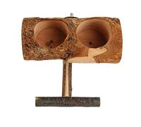 Tnfeeon Plato de Alimentación para Pájaros, Cuenco de Agua para Jaula de Loros de Madera de Pie con Plataforma de Madera para Periquitos, Cacatúas, Tortolitos, Periquitos