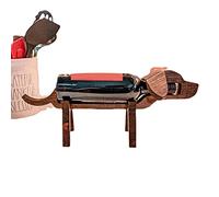 Tnfeeon Portabotellas de Vino de Resina Hecho a Mano, Diseño de Perro de Cerdo de Madera para Amantes del Vino, Decoración de Escritorio Perfecta y Regalo 39x16x8cm (Perro Negro)