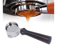 Tnfeeon Portafiltro de 51mm, 2 Orejas, Mango de café sin Fondo, Piezas de Cafetera, Acero Inoxidable para Delonghi ECO310 (Madera Negra Africana Tipo F)
