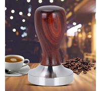 Tnfeeon Prensa de café de 58 Mm, Base de Acero Inoxidable con de Madera de Sándalo Rojo, Prensa de café en Polvo, 413 G, Agarre Ergonómico para Uso de Barista en el Hogar y la Oficina