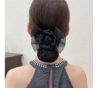 Tnfeeon Redecillas de Pelo para Mujer, Elegante Pasador con Red, Cómoda Funda para Moño para Uso Diario y Formal (BLACK)