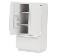Tnfeeon Refrigerador de Madera para Decoración de Casa de Muñecas 1:12, Muebles de Cocina Elegantes para Juegos Infantiles, Accesorio Realista para Casa de Muñecas para Escenarios Interiores (White)