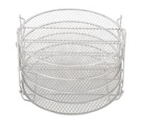 Tnfeeon Rejilla Deshidratadora de Acero Inoxidable de 5 Capas, Soporte Apilable para Foodi 6.5qt 8qt 8.23 pulgadas de Diámetro, Apto para Lavavajillas, Diseño de Malla con Borde Enrollado, para el