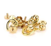 Tnfeeon Remaches de Anillo en D, Clavos de Latón Chicago, Bordes Lisos para Artesanía en Cuero, Ropa y Bolsos