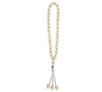 Tnfeeon Risin Musulmanes de Oración con Palabras Talladas, Rosario Religioso Unisex de 13,8 Pulgadas, Perlas Redondas Lisas de 0,47 Pulgadas de Diámetro para el, #116, Resina