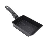 Tnfeeon Sartén para Tortillas Sartén Rectangular para Huevos Antiadherente de Aluminio con Desmontable para Cocinar el Desayuno Tamagoyaki Japonesa Tamagoyaki (BLACK)