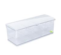 Tnfeeon Servidor de Condimentos Refrigerado por Hielo, Recipiente de Plástico Transparente con Tapa, Bandeja de Comida con Múltiples Compartimentos para Fiestas y Catering (4 compartimentos)