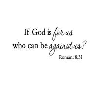 Tnfeeon Si Dios Es para Nosotros, Adhesivo de Pared con Cita Cristiana Inspiradora para el Hogar, Fácil de Aplicar y Quitar en Paredes de Madera y Vidrio, Material de PVC Vibrante, Color Duradero,