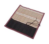 Tnfeeon Soporte de Pincel de Caligrafía de bambú, Estuche de Bolígrafo de Lona Portátil Enrollable con Diseño de 9 Agujeros para Artistas, Pintura Al óleo de Acuarela