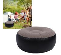 Tnfeeon Taburete de Floking Inflable Reposo en Pie Redondo Portátil con Material Suave y Amigable para la Piel para Acampar Actividades Al Aire Libre (Color de café)