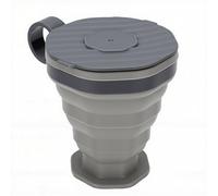 Tnfeeon Taza de Viaje de Silicona Plegable Taza de Viaje de Silicona Plegable y Reutilizable para Acampar Diseño Reutilizable que Ahorra Espacio Capacidad de 220 Ml Gris Camping Campers