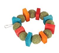 Tnfeeon Teeth Health Juguetes para Masticar Conejitos, Bolas para Masticar de Madera de Manzana y Paja para Conejos, Cuidado para Mascotas Pequeñas, para Dueños de Mascotas (Anillo Redondo Pieza