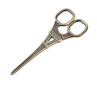 Tnfeeon Tijeras de Bordar, Tijeras de Coser, Diseño Vintage de la Torre con 3,5 Pulgadas, Ligeras, 2,3 Onzas para Corte de Papel de Punto de Cruz y Decoración de Escritorio Artesanal (Bronce)