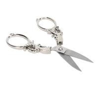 Tnfeeon Tijeras para Bordar, Tijeras para Coser, Estilo Europeo Vintage, de Acero Inoxidable con Suave y Funda Protectora para Manualidades, Corte de Papel y Costura (SILVER)