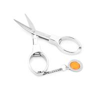 Tnfeeon Tijeras, Tijeras Plegables Multiusos Agarre Cómodo y Afilado para Manualidades Supervivencia de Emergencia Acampar Al Aire Libre Mini Bolsillo de Acero Inoxidable Viajes Acero Inoxidable