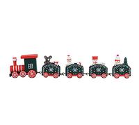 Tnfeeon Trenes de Papá Noel de Madera, Letras de Aprendizaje Educativo, Juego Interactivo de Números en Colores Rojo, Blanco, Verde, Modelo de Madera de 6 Pulgadas para Navidad, Decoración Festiva