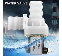 Tnfeeon Válvula Solenoide de 12 V CC, Válvula Electromagnética de Entrada de Agua Normalmente Cerrada con Construcción de Latón y Plástico, Rosca de 1/2 Pulgada para Calentadores de Agua Solares,