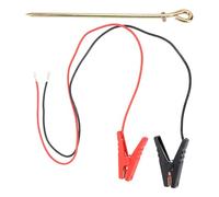 Tnfeeon Varilla de Puesta a Tierra para Cerca Eléctrica Pasador de Puesta a Tierra de Acero Galvanizado con 2 Cables 2 Clips Cables de 100 Cm para Cargador de Cerca Solar Jardín Patio Granja Antena a