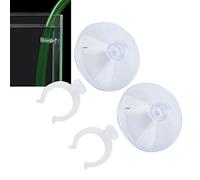 Tnfeeon Ventosa Fija Ligera, Abrazaderas De Manguera, Pinzas De Ventosa para Acuario, Potentes Soportes para Tubos De Aerolínea, 2 Uds. Genéricos para Pecera(Puede Sujetar 12-16 mm)
