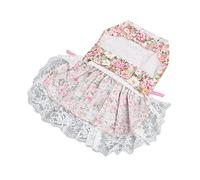 Tnfeeon Vestido Floral para Perros, Vestido Suave y Cómodo con Lazo para Perros, Ropa Elegante para Mascotas para Pequeños y Gatos en Eventos Formales (XS)