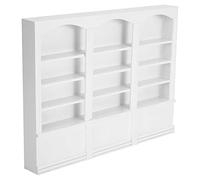 Tnfeeon Vitrina de Casa de Muñecas, Modelo de Estantería Triple de Madera, Juguete para Decoración de Sala de Estar, Muebles en Miniatura Escala 1:12 (White)