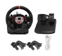 Tnfeeon Volante de Juego, 180 Grados Roation Altura Ajustable Plug and Play Juego de PC Ruedas de Carreras para Accesorios de Juego