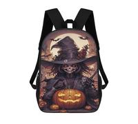 TNFHSOFT Brujas de Halloween Mochila Escolar Para Niños Mochilas Primaria Mochila Con Estampado De Bolsa De Viaje Portátil Con Deportivos De Gran Capacidad 17inch