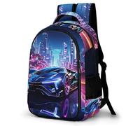 TNFHSOFT Coches Deportivos Mochila Escolar Infantil Gran Capacidad 3D Mochilas Escolares Con Tema De Coches De Carreras Mochilas Para Niñas Estudiantes Adolescentes Fans One Size