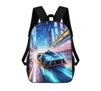 TNFHSOFT Coches deportivos Mochila Escolar Para Niños Mochilas Primaria Mochila Con Estampado De Carreras de caballos Bolsa De Viaje Portátil Con Deportivos De Gran Capacidad 17inch