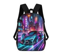 TNFHSOFT Mochila Niña, Mochila coche deportivo Chicos Mochila Escolar Para Primaria Secundaria De 6-15 Años Print Mochila Infantil Al Con Para Escuela Viaje