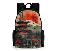 TNFHSOFT Mochilas Mochila Escolar Para Niños Mochila Escolar Arquitectura japonesa Mochilas Escolares De Impresos En 3D Para Niños Estudiantes De Primaria Y Secundaria