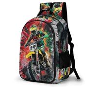 TNFHSOFT Motocross bicicleta Mochilas Escolares Juveniles,Material Escolar Para Niños,Mochila Infantiles Gran Capacidad Para Colegio, Merchandising Regalos Para Niños Niñas Y Adolescentes