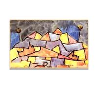 TNGHHSGA Contornos MontañOsos RúSticosPaul Klee Bauhaus Teoría Del Color Lienzo Impreso, Arte Infantil Pared Decoración20x32cm Sin marco
