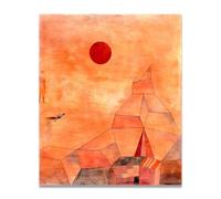 TNGHHSGA El Sol RojoPaul Klee Bauhaus Teoría Del Color Lienzo Impreso, Arte Infantil Pared Decoración40x48cm Sin marco