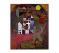TNGHHSGA La Villa InclinadaPaul Klee Bauhaus Teoría Del Color Lienzo Impreso, Arte Infantil Pared Decoración20x24cm Sin marco