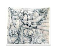 TNGHHSGA Ruinas Del TemploPaul Klee Bauhaus Teoría Del Color Lienzo Impreso, Arte Infantil Pared Decoración60x72cm Sin marco