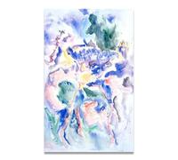 TNGHHSGA Tres personas en el paisajeCuadro Modernista Industrial - Arte Abstracto en Lienzo, Decoración Moderna para Hogar y Coleccionismo 20x32cm Sin marco