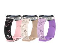 Tnhsvp 3 Piezas Floral Correa Compatible con Samsung Galaxy Watch 7/6/5/4 40mm/44mm (Starlight + Milk Tea, Black + Pink, Lavender + Purple)